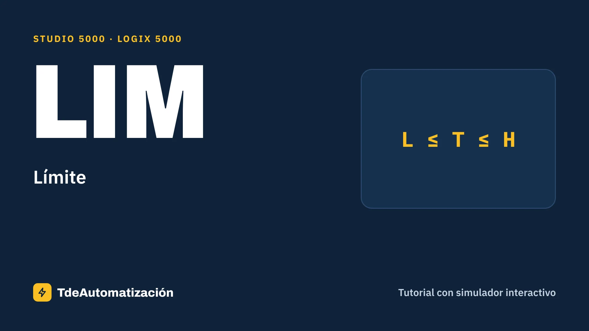 Límite (LIM) en Studio 5000: Qué es y cómo se usa