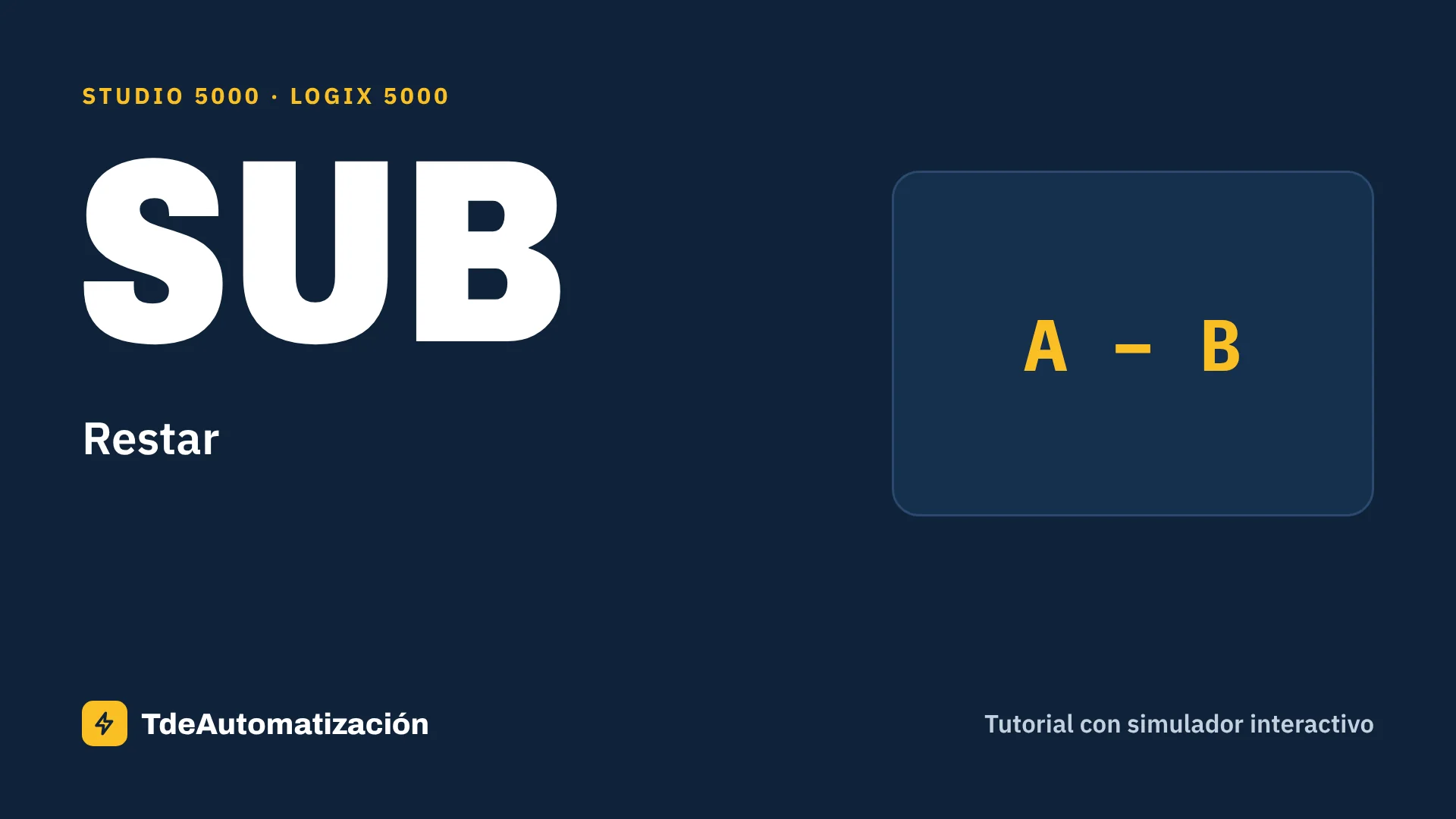 Restar (SUB) en Studio 5000: Qué es y cómo se usa